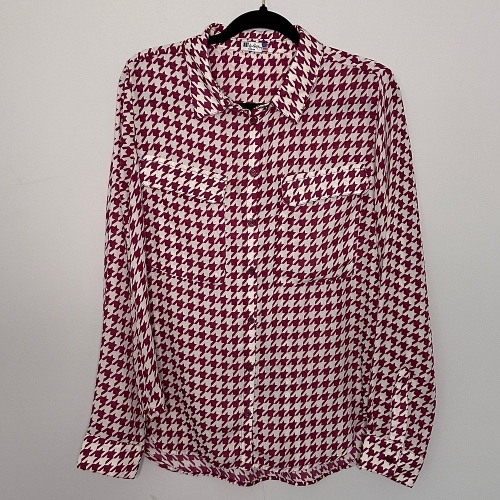 KUT houndstooth button blouse.                   Size: Medium